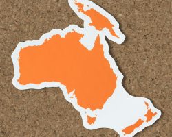 Free blank map of Australia and Oceania